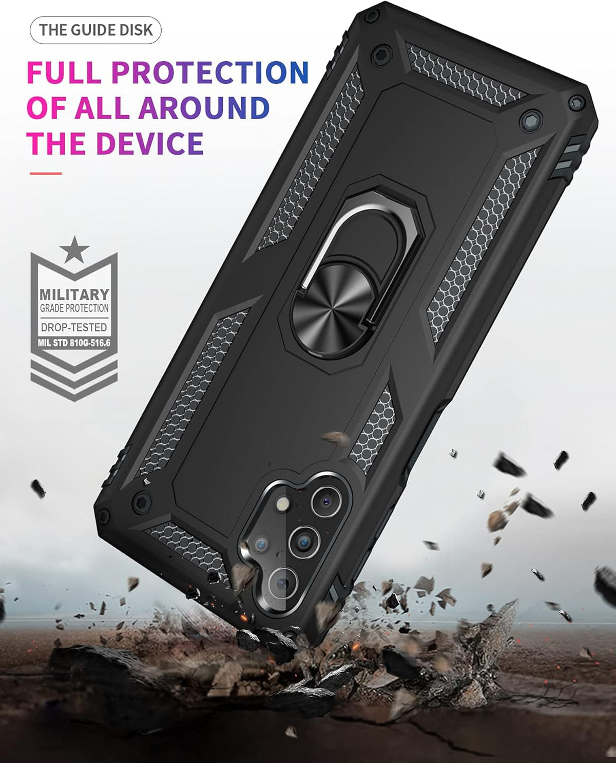 Galaxy A32 5G Case with Screen Protector, [Military Grade] 16ft Drop Tested Cover with Magnetic Kickstand for Samsung