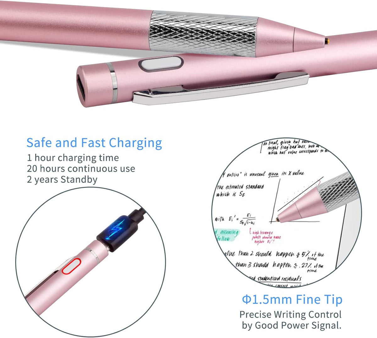 Stylus Pencil for Samsung Galaxy S23 Ultra Pen - Minilabo Touch Screens Active Stylus with 1.5mm Ultra Fine Tip, Pink