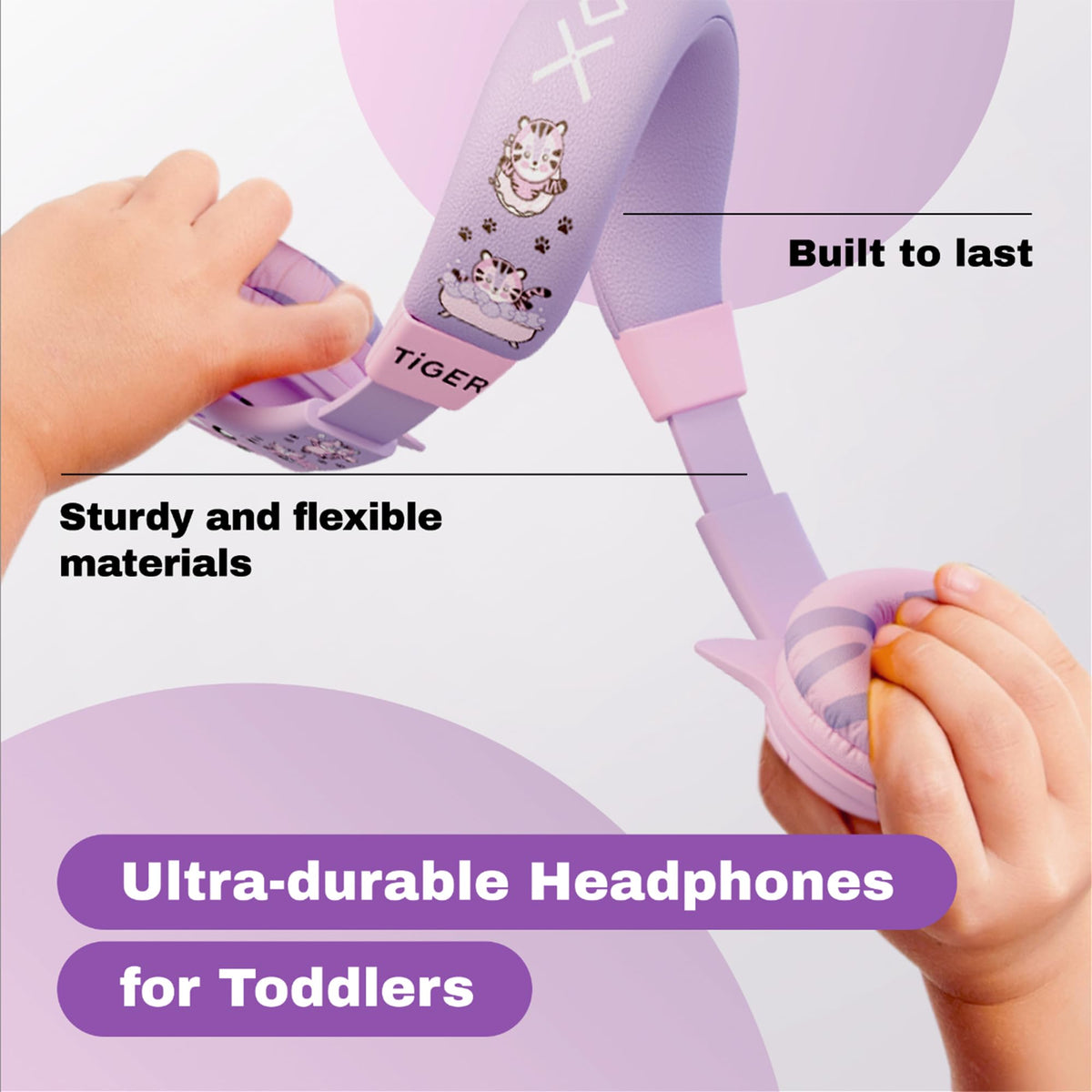 Kidrox Wired Toddler Headphones for 1-7 Years Old - 85dB Volume Limited Baby Headphones for Plane and Car Travel - Children Headset for Airplane, iPad