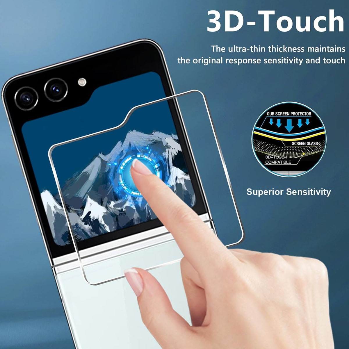 Samsung Galaxy Z Flip 5 Screen Protector [3+3 Pack]: 3 Front TPU Films + 3 Back HD Tempered Glass, Anti-Scratch, Bubble