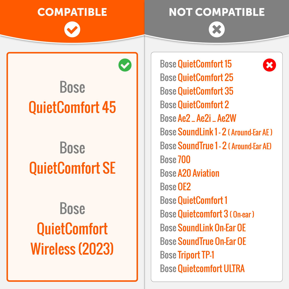 WC Freeze V2 QC45 - Cooling Gel Earpads Compatible with Bose QuietComfort 45, QuietComfort SE & QC Wireless (2023) by Wicked Cushions | Freeze V2