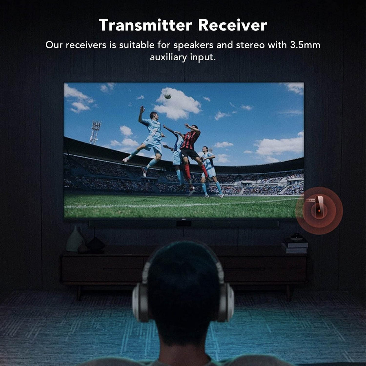 Bluetooth Transmitter Receiver, 2 in 1 Wireless Bluetooth Adapter, Bluetooth Aux Adapter for Car TV Home Stereo, Black