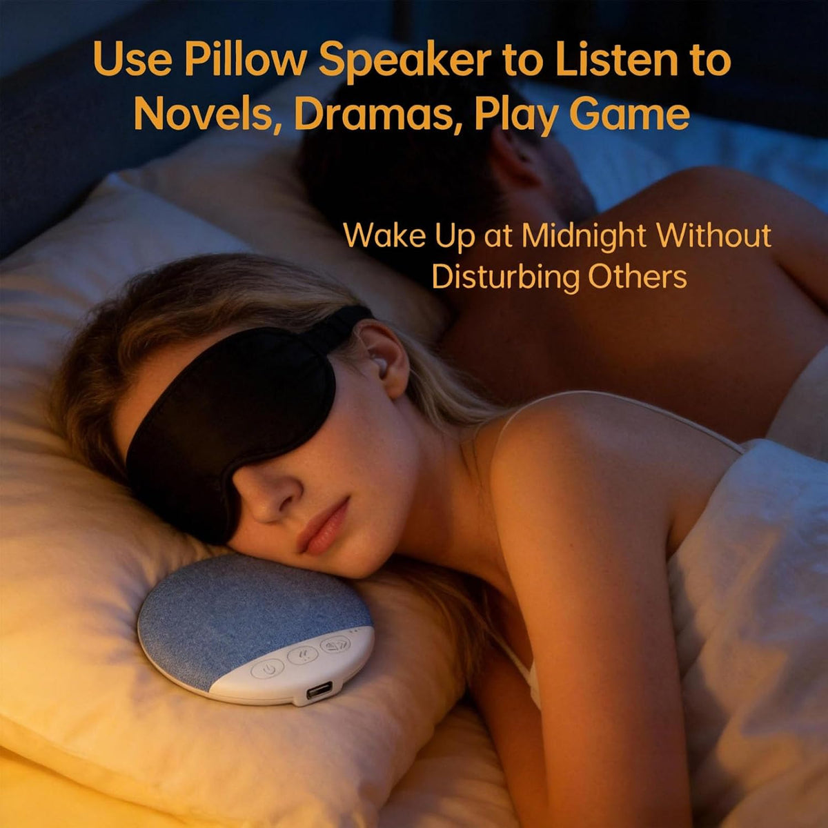 Generic Ultra-Thin Bluetooth Pillow Speaker for Sleeping, Bone Conduction Bluetooths Sleep Speakers for Peaceful