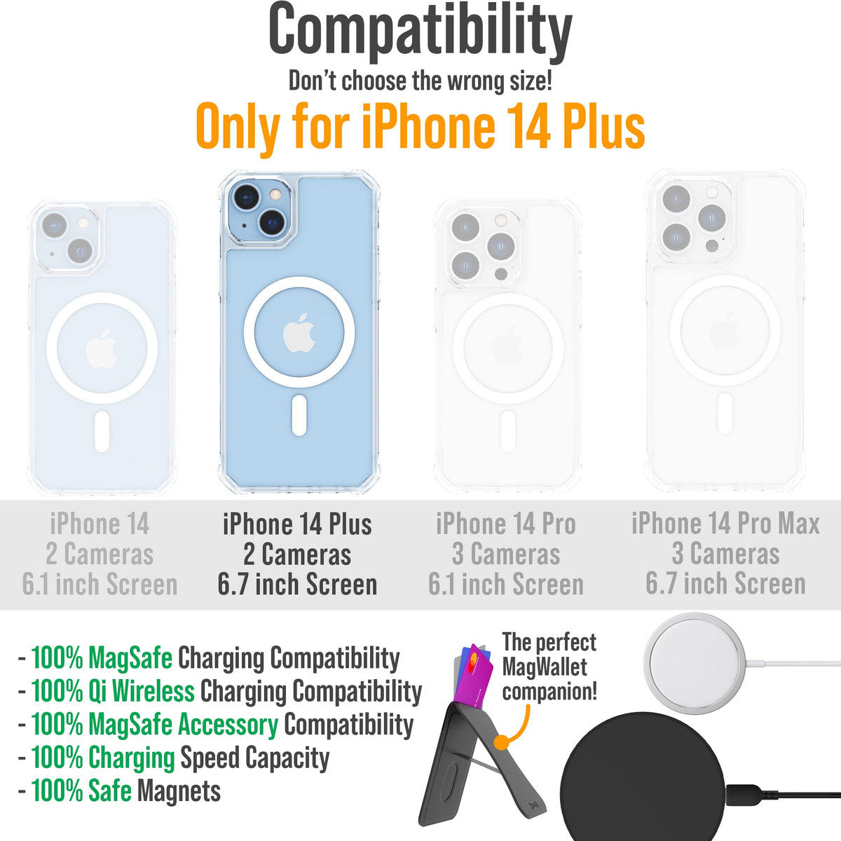 Scooch for MagCase Compatible with iPhone 14 Plus Bundled with MagMount, MagSafe Compatible Car Mount, MagSafe Compatible Car Mount