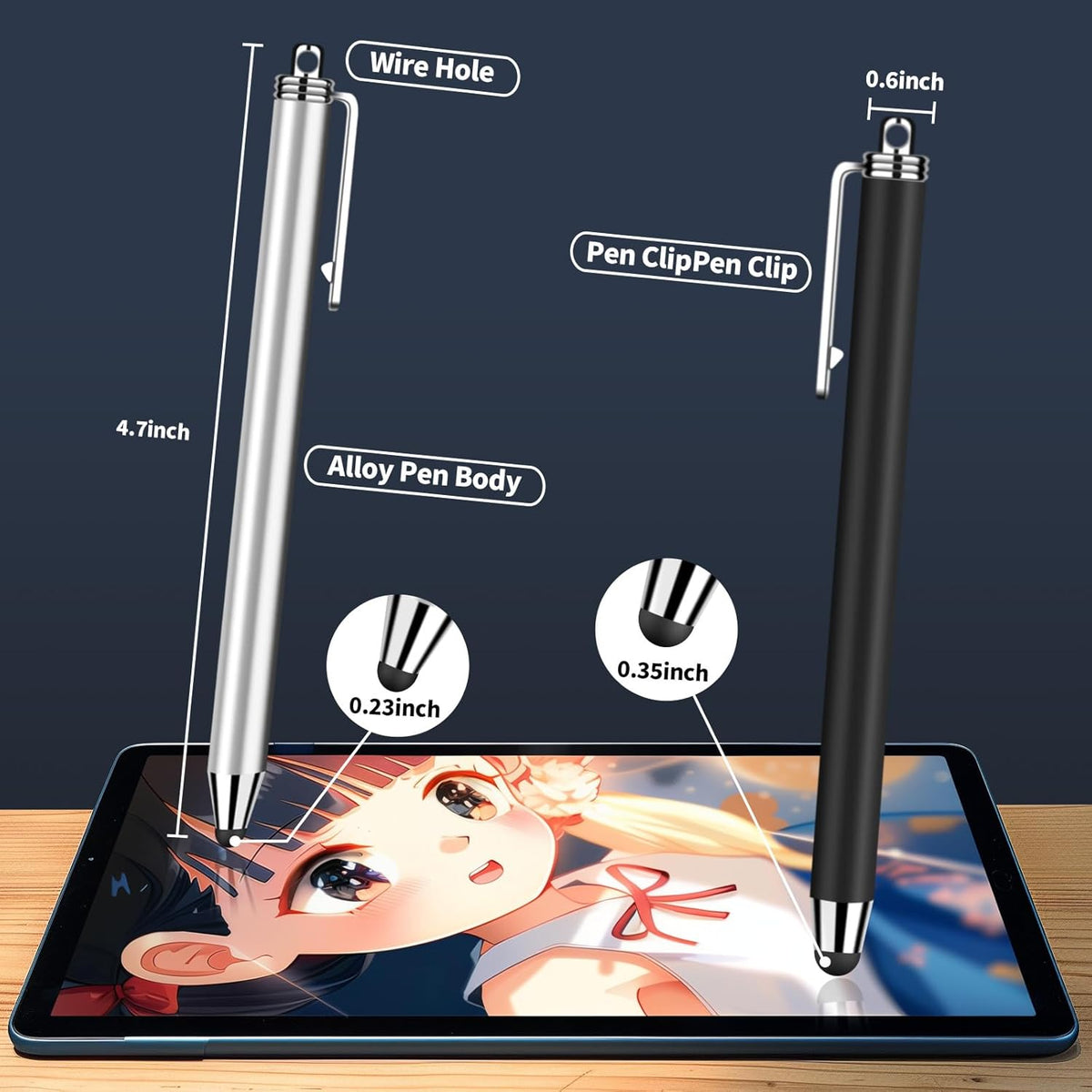 10 Pack High Sensitivity Stylus Pens with 20 Pcs Replacement Capacitive Tips for iPhone iPad Android PC Tablets