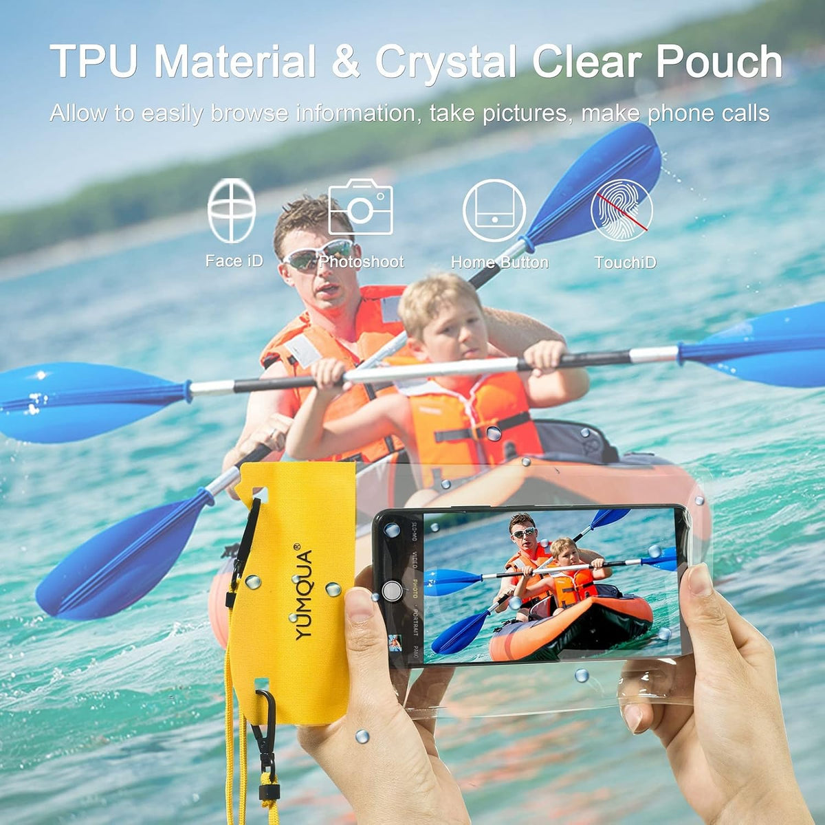 Large Waterproof Phone Pouch 2 Pack, IPX8 Dry Bag Compatible with iPhone 15 14 13 12 11 Pro Max/Galaxy S23 Ultra S22