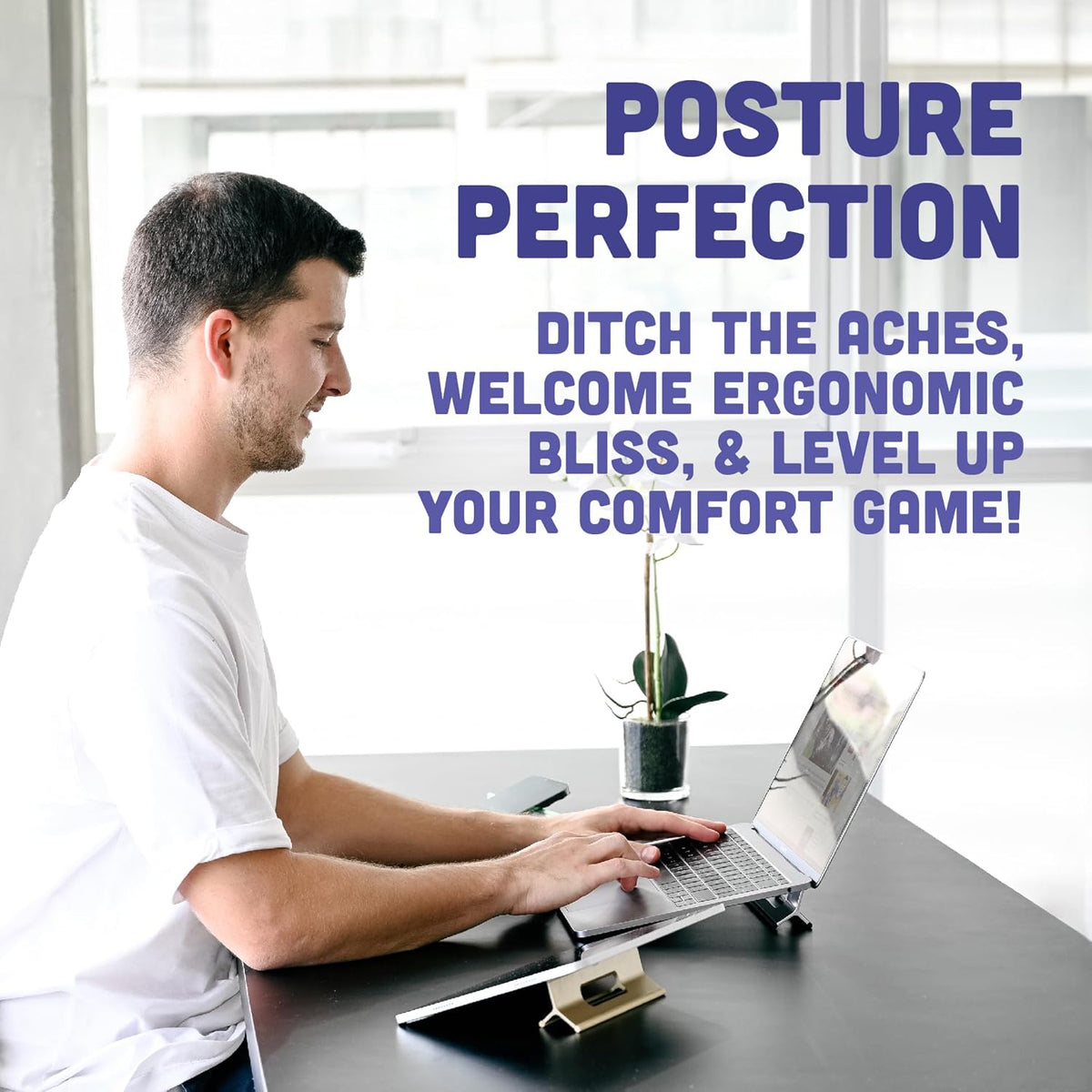 Steepy Adjustable Laptop Stand 3 Heights Laptop Riser for Desk