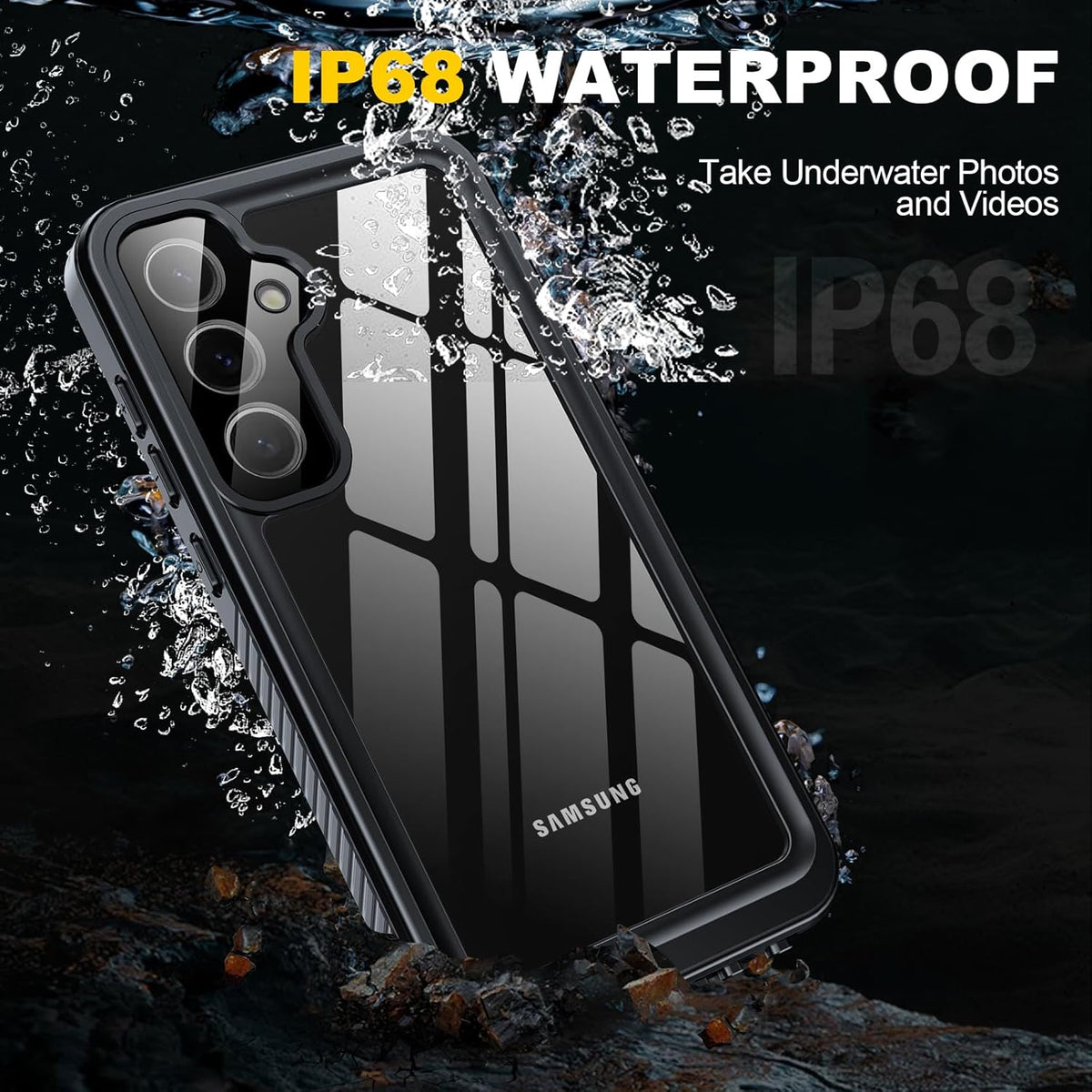 Samsung Galaxy S24 Case, IP68 Waterproof with Built-in Screen/Camera Protector, Military Shockproof Full Body Case