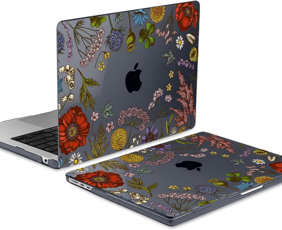 MEEgoodo Case for MacBook Air M4/M3/M2 13.6 inch 2025 2024 2022, Fit Model A3240 A3113 A2681, Compatible with MacBook Air 13 inch, Laptop Hard Shell Case with Keyboard Cover, Clover