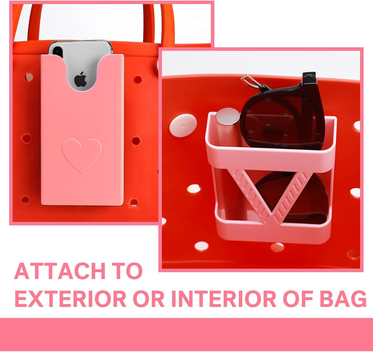2pcs Phone Case Accessory Compatible with Bogg Bags, Phone Case Holder Charm Accessory for Beach Bag Tote