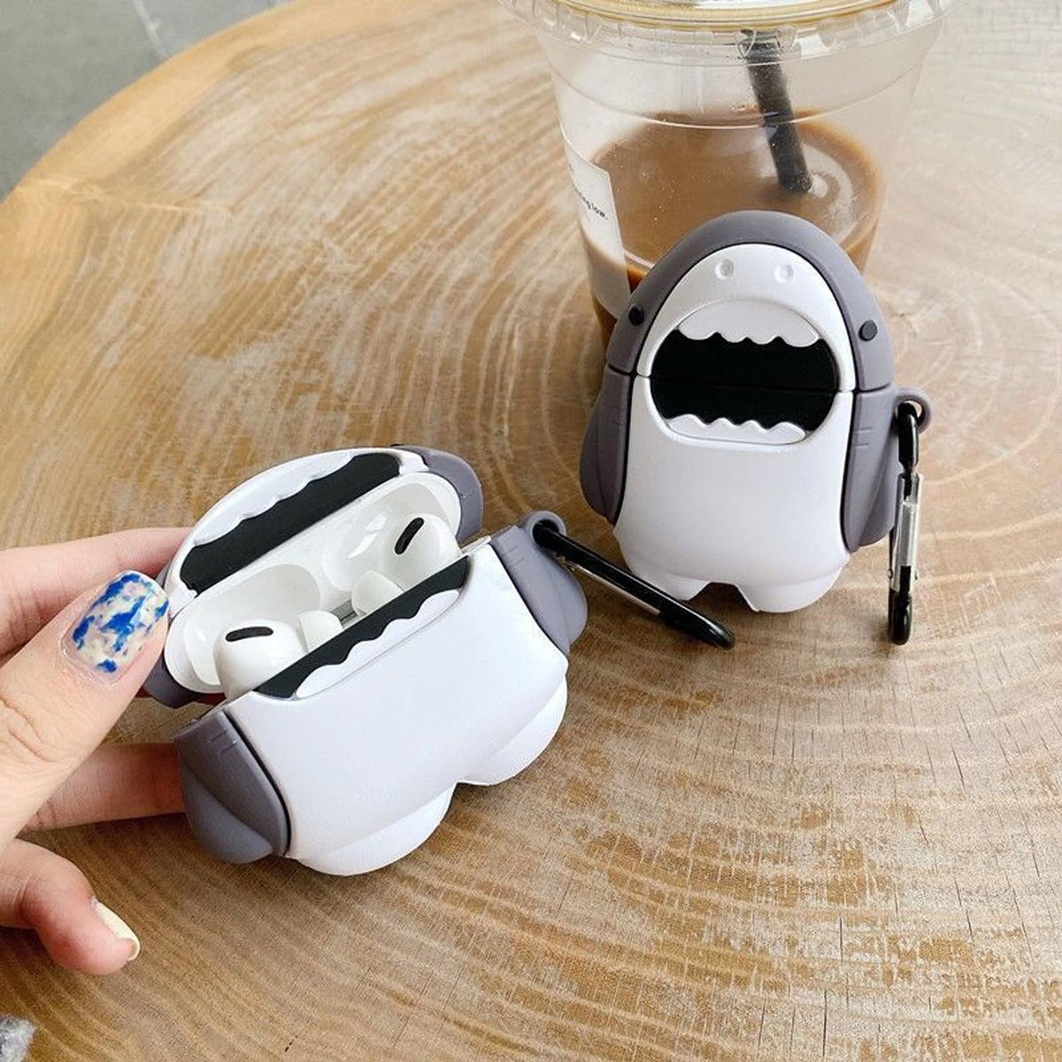 Cute Shark Case for Airpods Pro/Pro 2 Gen Cases 2023/2022/2019, Funny 3D Cartoon Kawaii Cool Cover with Cleaning Kit & Keychain for Apple Airpod Pro