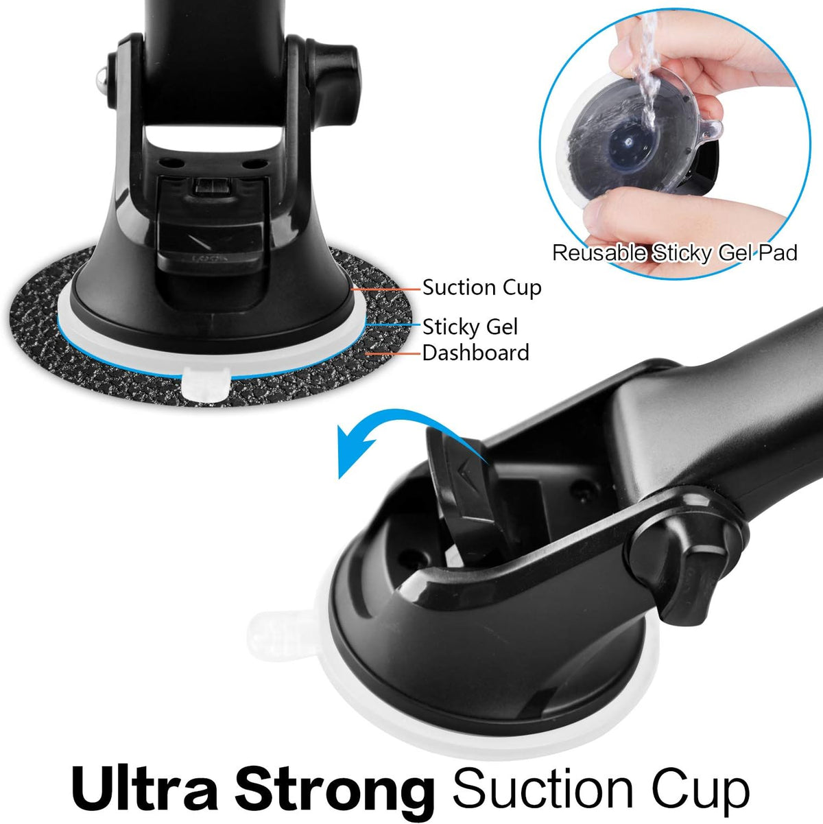 1Zero Magnetic Phone Car Mount with Quick Extension Arm, Hands-Free Windshield Holder for Car
