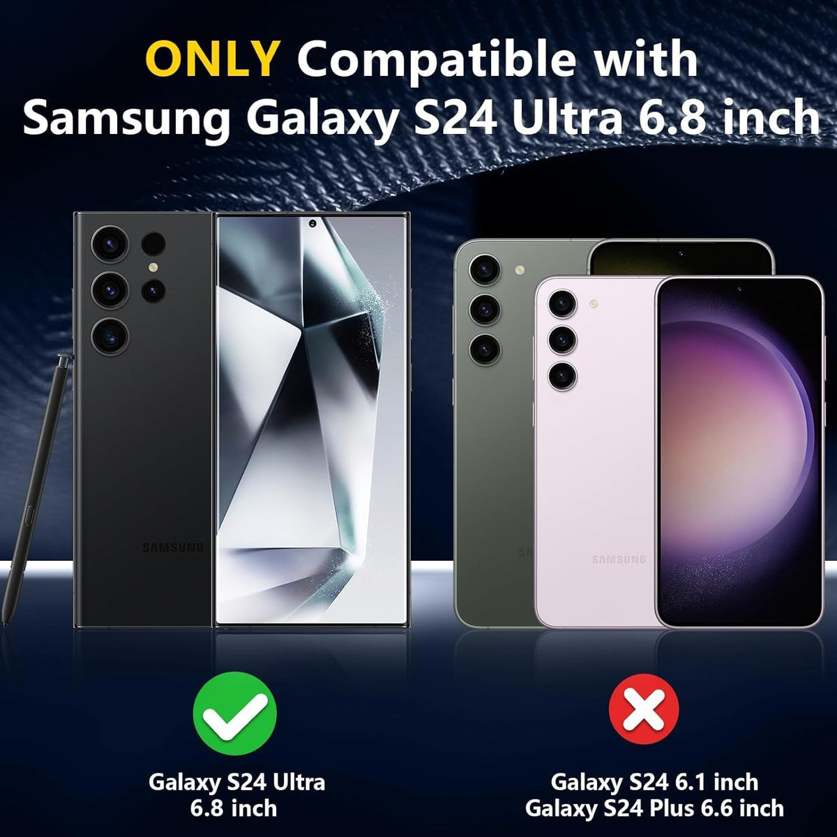 Designed for Samsung Galaxy S24 Ultra Case, Waterproof, Built-in Screen Protector, Full Protection Heavy Duty