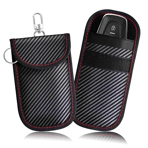 BRILLIRARE 2 Pack Faraday Bags for Key Fob, Faraday Pouch Car Keys RFID Signal Blocking Holder Small, Keyless Entry Blocker Protector, Anti-Theft