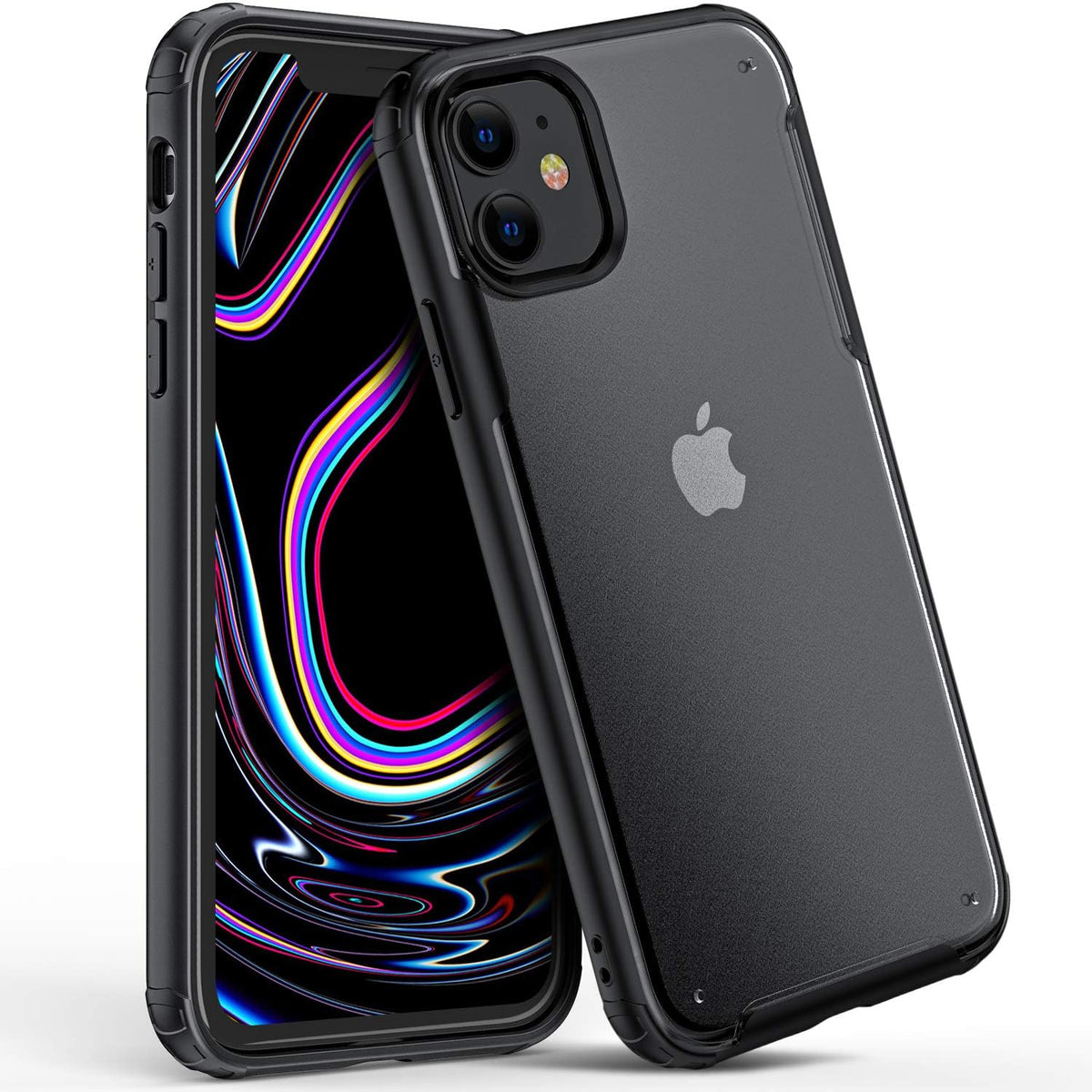 ORIbox for iPhone 12 mini Case Black, 4 Corners Shockproof Protection for Women Men Girls Boys Kids