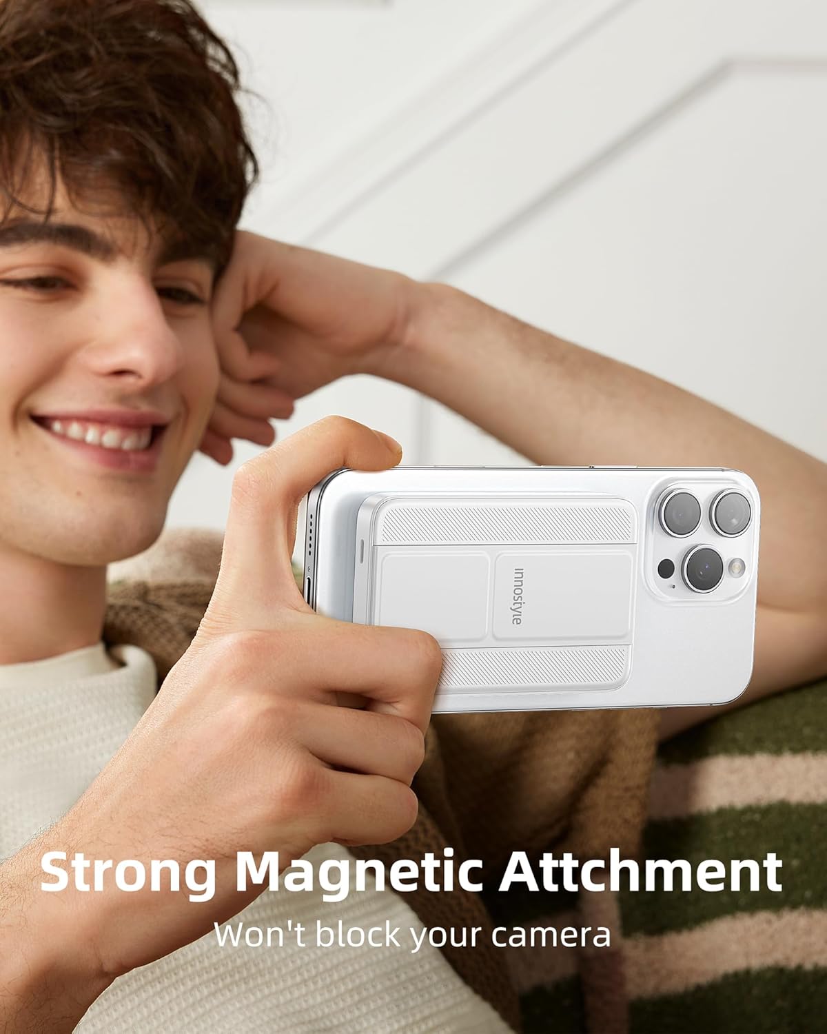 Magnetic 3-in-1 Portable Charger: 10000mAh Wireless Power Bank with 20W USB-C Fast Charging, Foldable Stand, Compatible with iPhone 16/15/14/13/12, AirPods & Samsung Galaxy