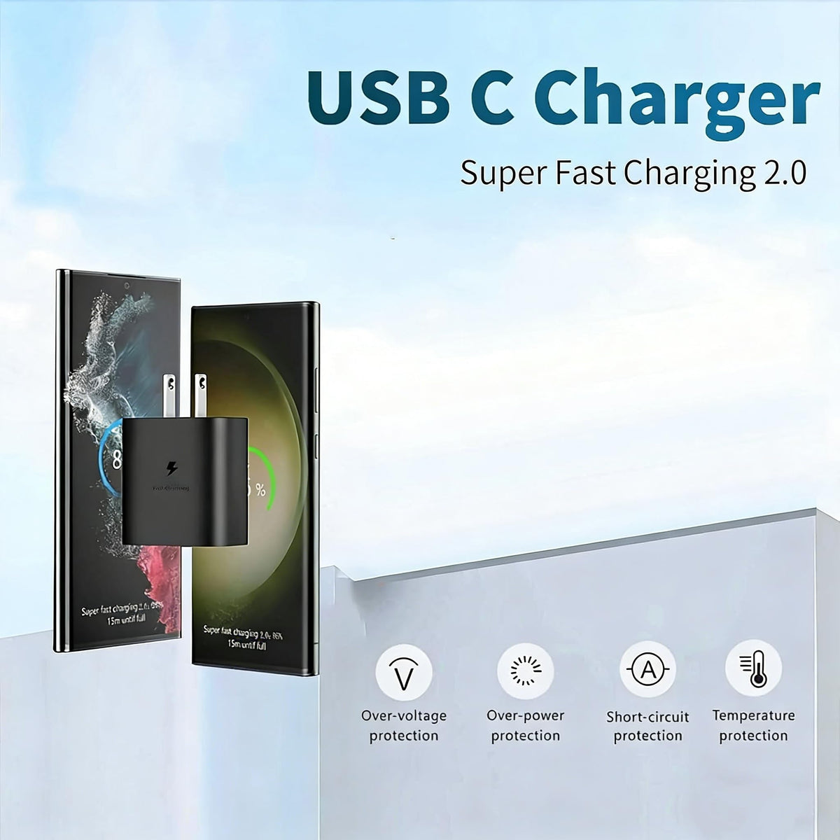 Super Type-C Charger Fast Charging Block?45 W USB C Fast Charger with Type-C Cables for S ansung Galaxy S25 Ultra/S24 Ultra/S24+/S23 Ultra/S23+/S22