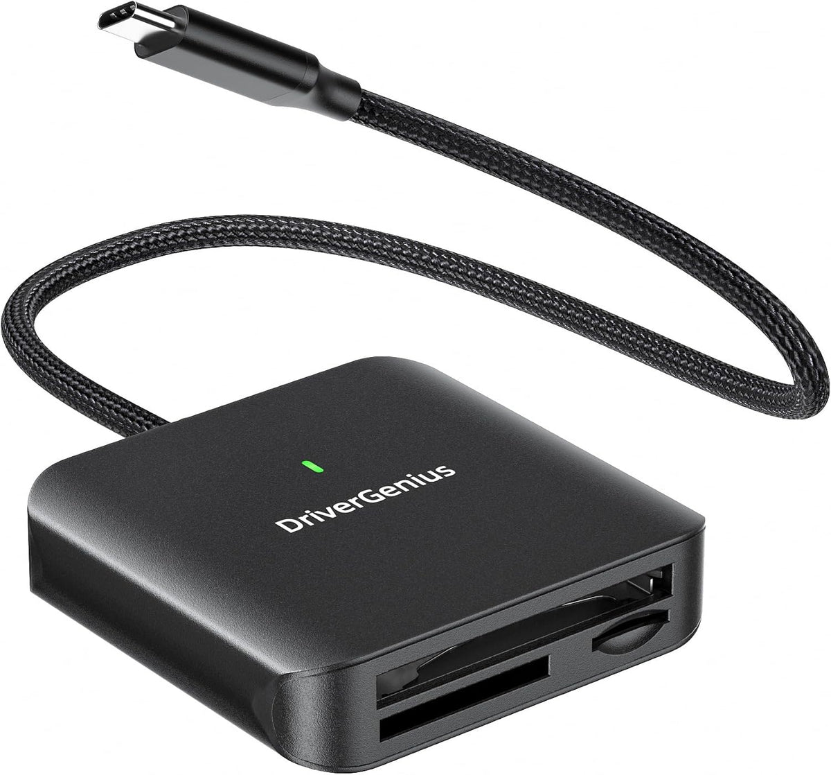 DriverGenius 3-in-1 3.2 Gen1 CFast2.0 microSD4.0 30cm (HB081, USB-C Card Reader with UHS-II SD, Slots - Nylon Braided
