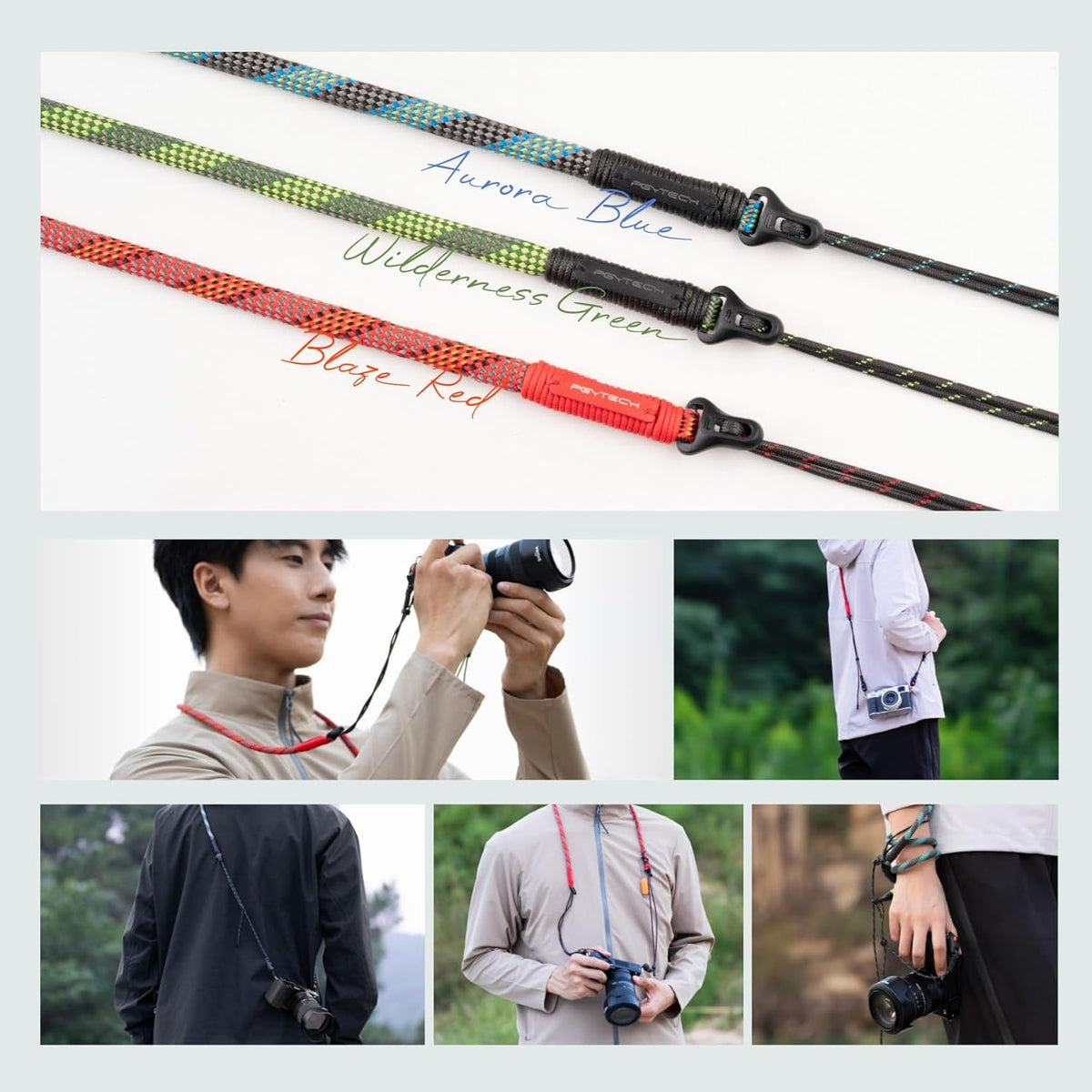 32.2-53.5in 66.1lb PGYTECH Camera Shoulder Strap Slim Outdoor Style, Adjustable Quick Release Neck Strap for Compact