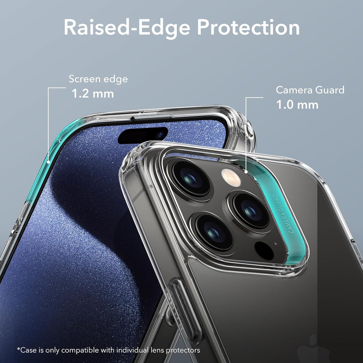 ESR Boost Series iPhone 15 Pro Case: Slim Clear Back, Metal Kickstand, 3 Stand Modes, Military-Grade Protection,