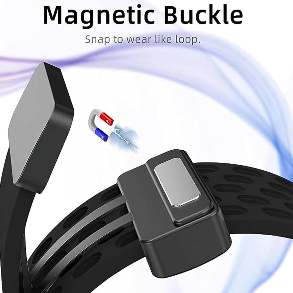 24mm Breathable Soft Silicone Magnetic Butterfly Closure Sport Replacement Band Straps Compatible with Ticwatch Pro 5