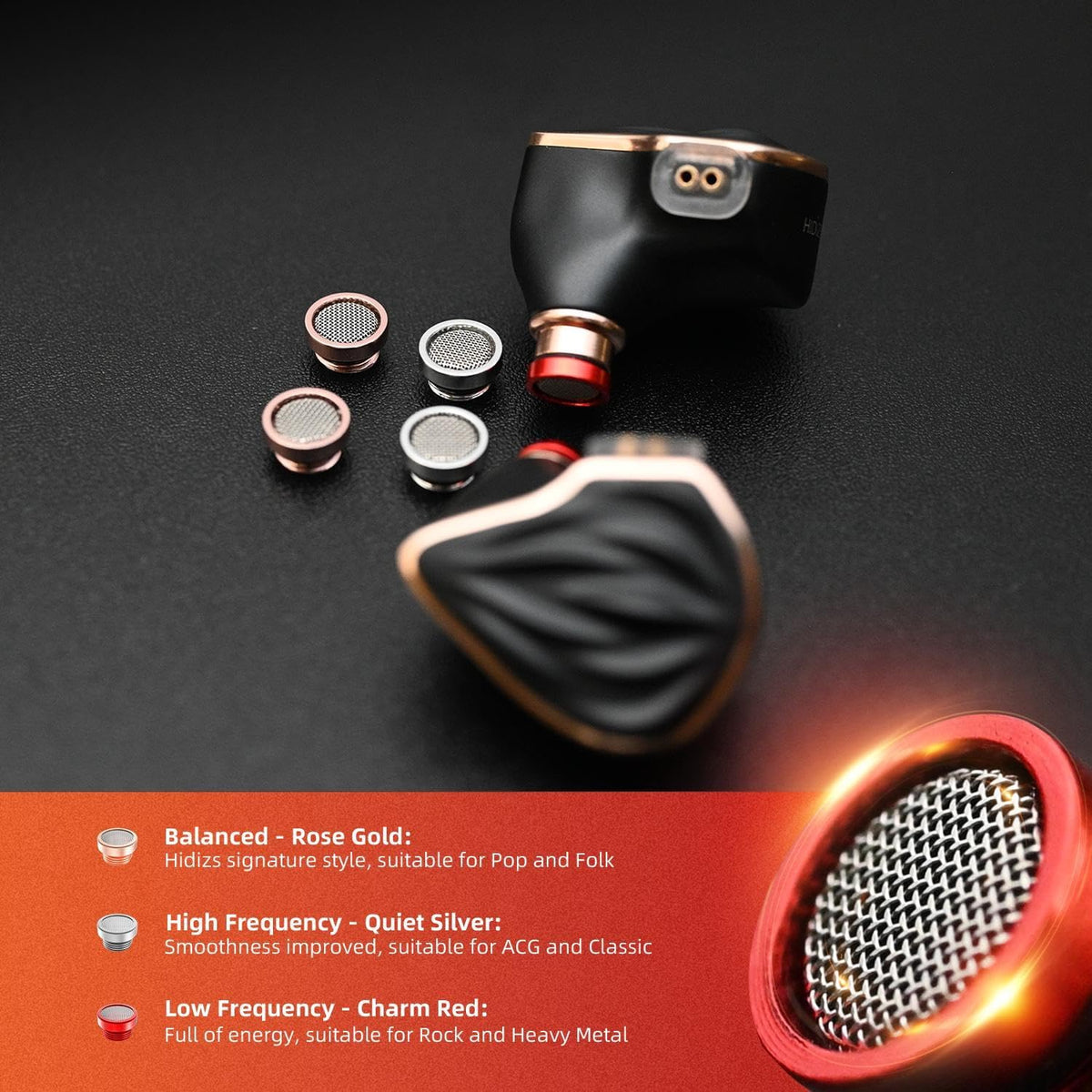 MS3 in-Ear Monitors, 2BA+1DD Hybrid IEM Wired Earphones, Includes 3 Pneumatic Tuning Filters - Exclusive Adjustable Soundstage for Instruments, Detachable Cable for Audiophile/Musician 3.5mm