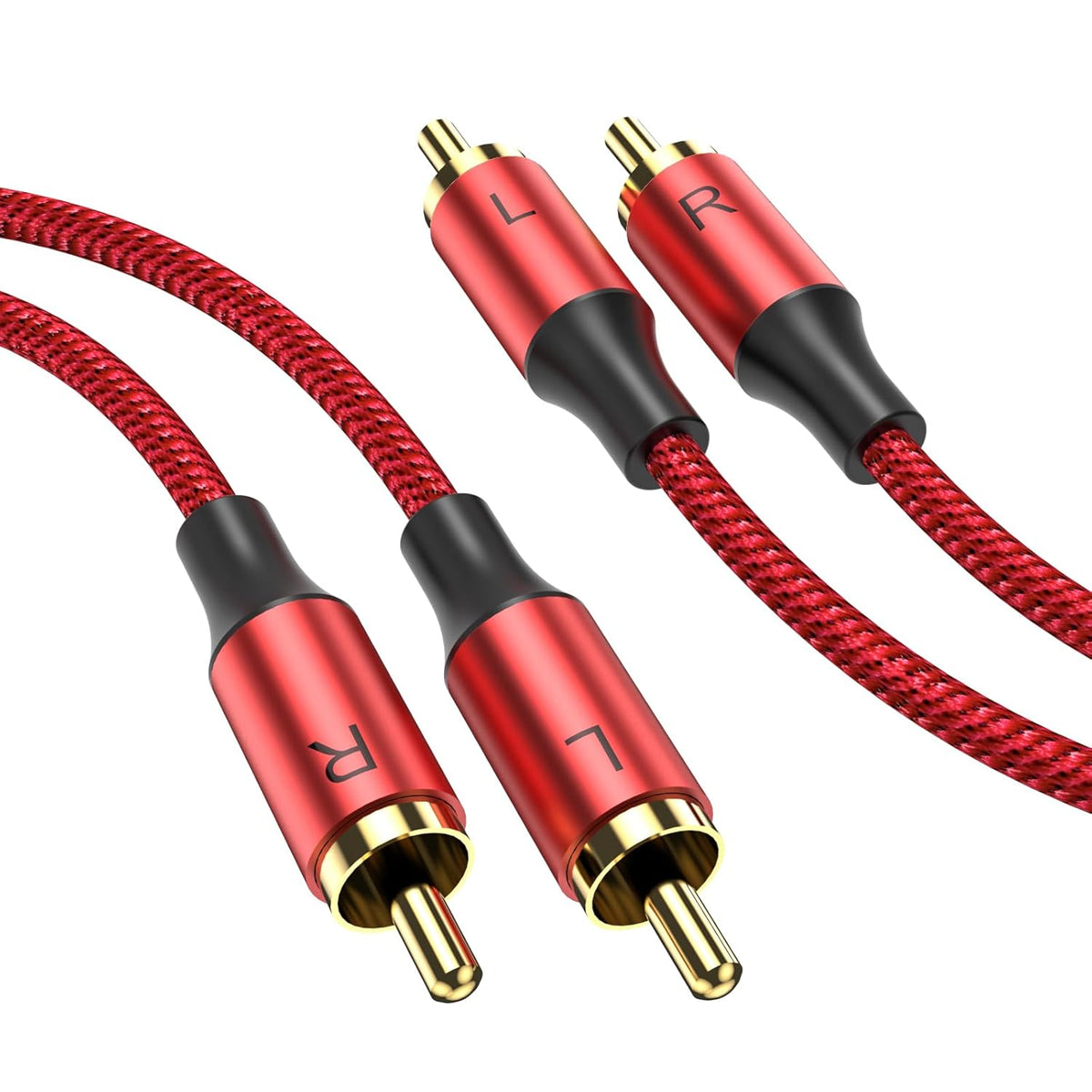 MOSWAG 2RCA Male to 2RCA Male Audio Cable, RCA Stereo Cord 6.6Ft/2M for Home Theater, Car Audio