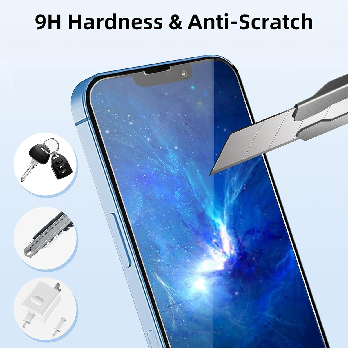 iPhone 13 Pro Screen Protector [3 Pack] - Tempered Glass Front & Back, Camera Protector, Anti-Scratch, 6.1" [New