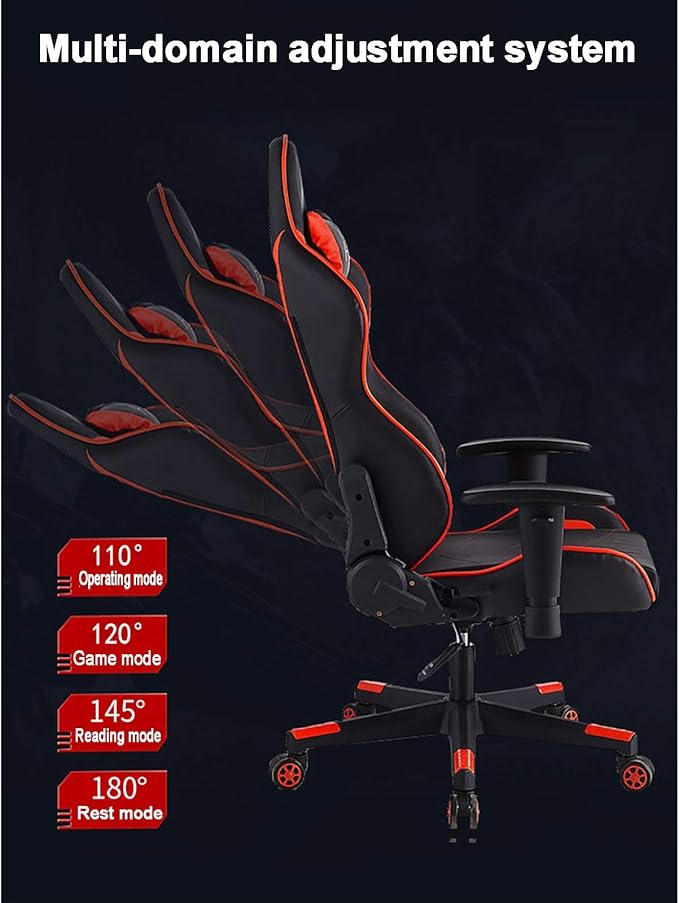 Office Chair Gaming Chair Computer Chair PU Leather Gaming ChairHigh Back Gamer Chair Racing Style Game Chair with Lumbar Pillow HeadrestE-Sports Swivel Chair Recliner Ergonomic Office Cha