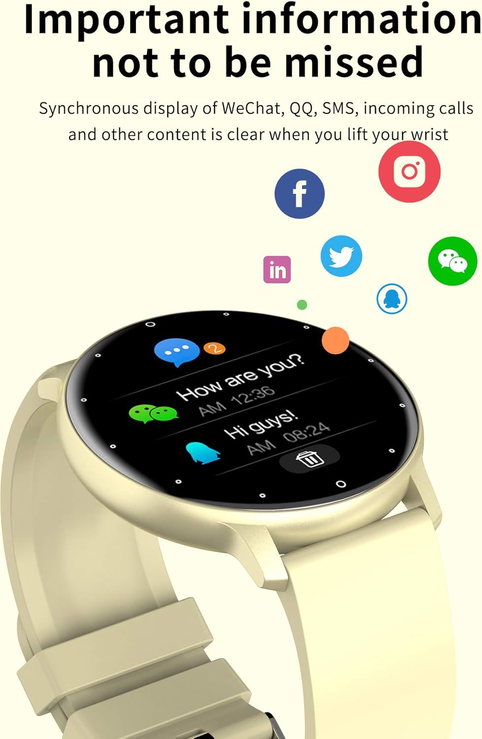 Smart Watch Men, Bluetooth Call, 1.32" HD Full Touch Screen, IP67 Waterproof, Yellow Stainless Steel Sport Watch