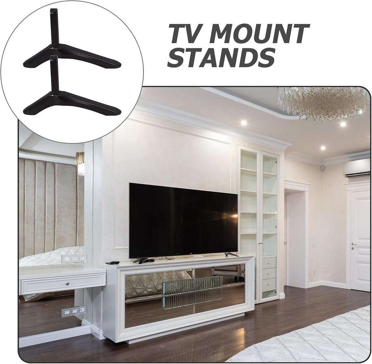 GALPADA Universal TV Stand Base with Screws, Iron Tabletop Support Bracket for Replacement TV Stand Legs, Compatible