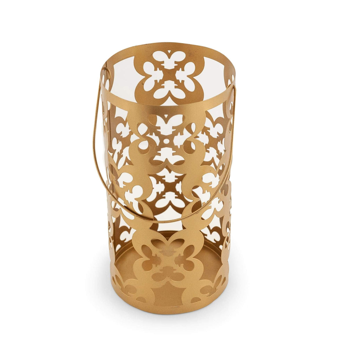 Seven20 Star Wars Stamped Iron Lantern with Handle | Gold Die Cut Rebel Symbol Clusters | Indoor & Outdoor Use | 11.5 Inches Tall