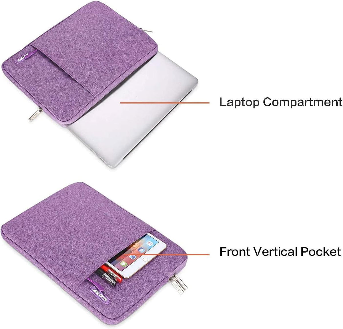 MOSISO Laptop Case 13.3 inch, 13-13.3 inch Laptop Sleeve Compatible with MacBook Air/Pro 13 / Pro 14, HP Dell ASUS Lenovo Notebook, Polyester Vertical Computer Sleeve Bag with Pocket, Light Violet