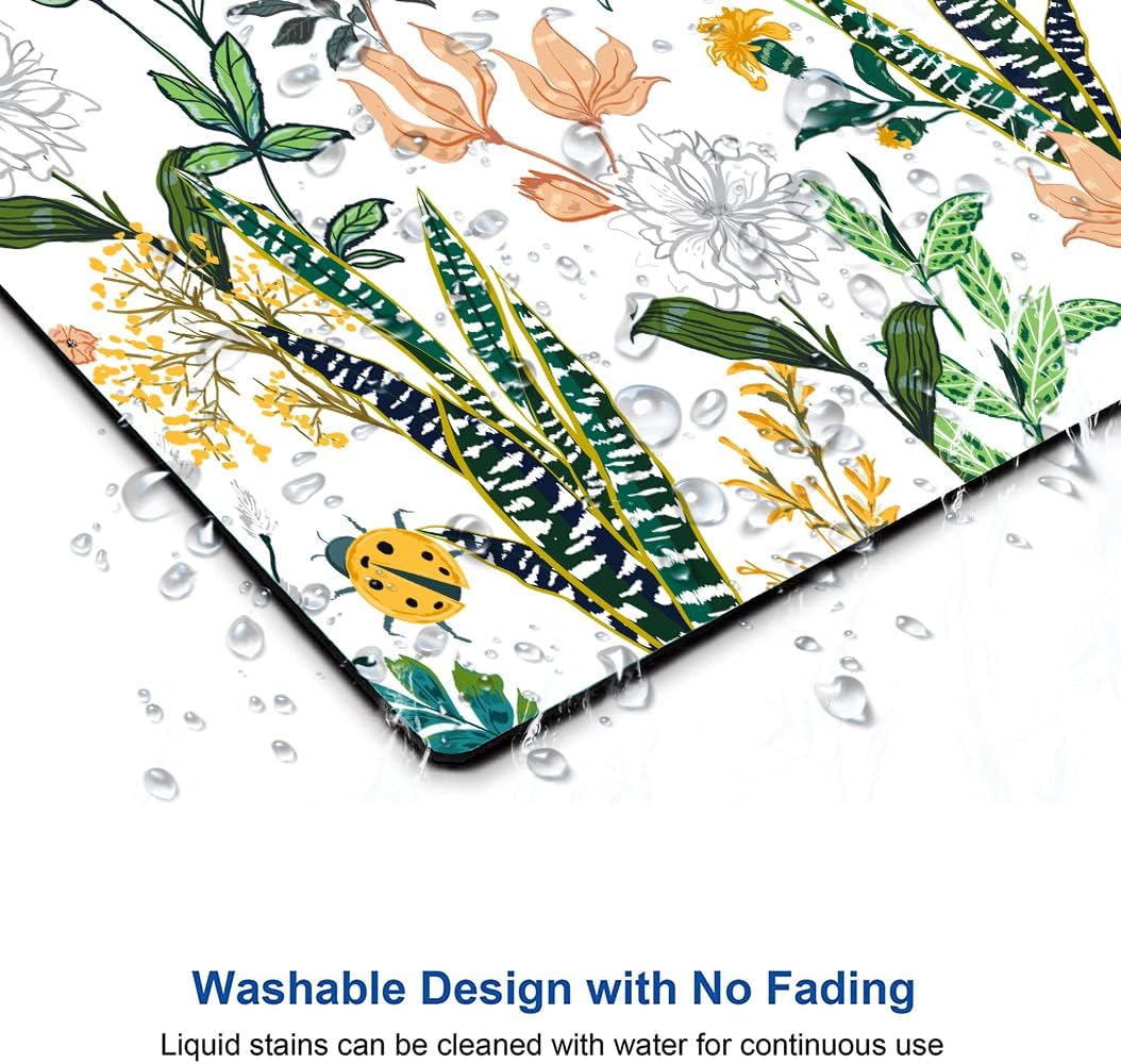 Mouse Pad, Beautiful Floral Mouse Pad, Personalized Waterproof Mousepad Rectangle Customized Mouse Pads with Designs Non-Slip Rubber Smooth MousePads for Computer Laptop