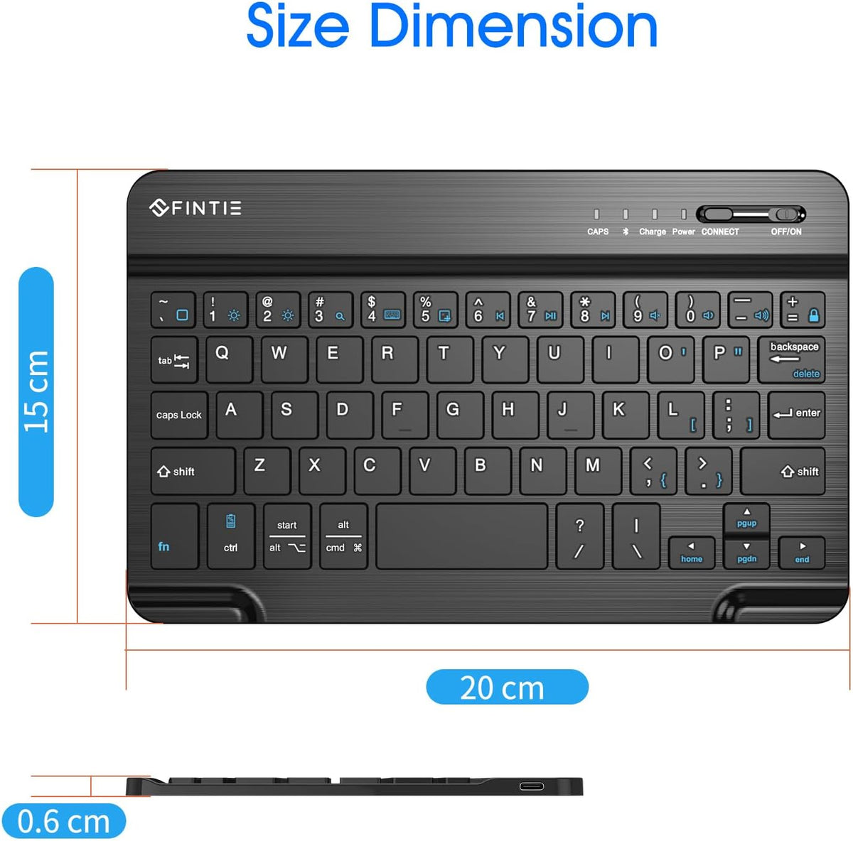 Fintie 7-Inch Ultrathin Wireless Bluetooth Keyboard for iPad, Samsung Tablet, iPhone Smartphone, iOS, Android Tablets