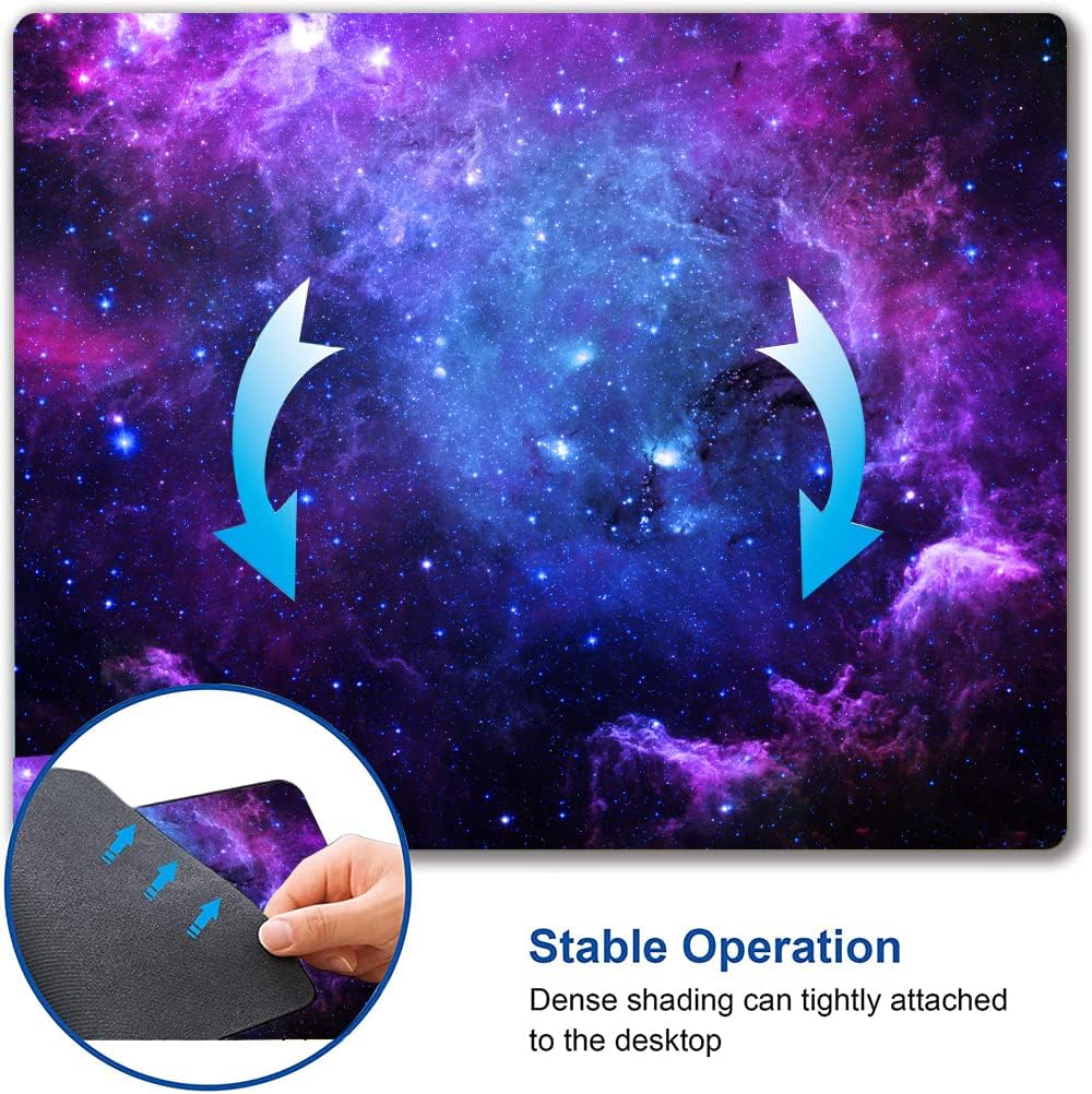 Mouse Pad, Galaxy Mouse Pad, Cute Square Waterproof Mouse Mat Non-Slip Rubber Base Computer Mousepad for Office Laptop