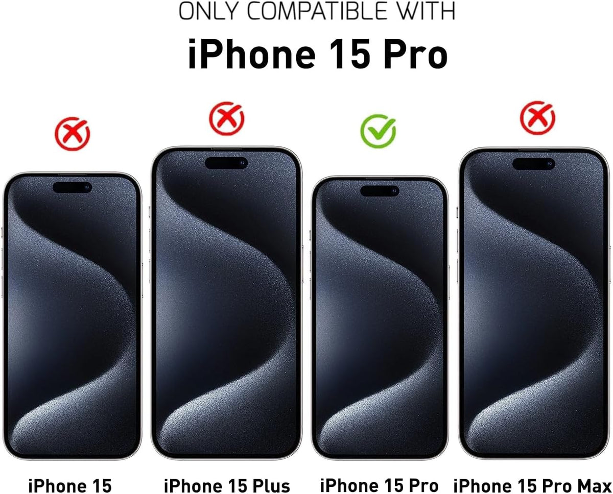 Apple iPhone 15 Pro Tempered Glass Screen Protector (2 Pack) - Durable, high clarity, and easy to install.