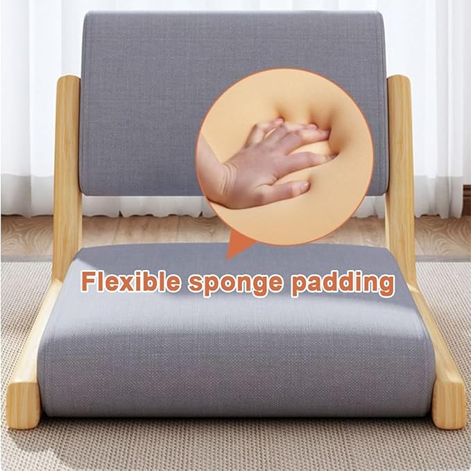 BTZHY Floor Chair Tatami Chair Meditation Floor Chair Living Room Floor Chair Portable Legless Chair for Window Sill Meditation Reading Lazy Susans(Orange LeatherWalnut)