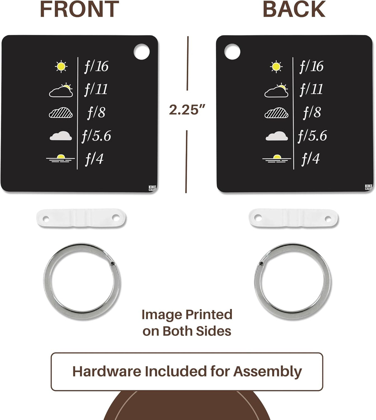 3dRose Light Metering Aperture Table Key Chain - Daylight Exposure Guide