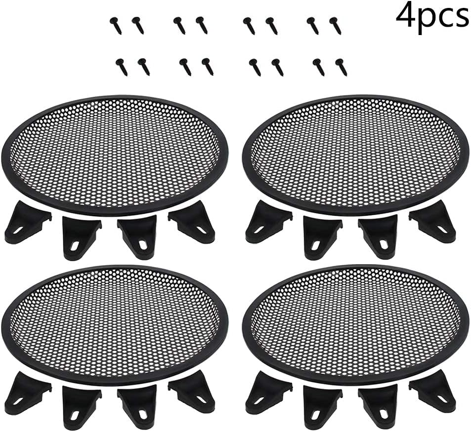 Fielect 4Pcs Black 10 inch Speaker Grill Cover - SubWoofer Grille Speaker Covers Waffle Grill Cover Guard Protector