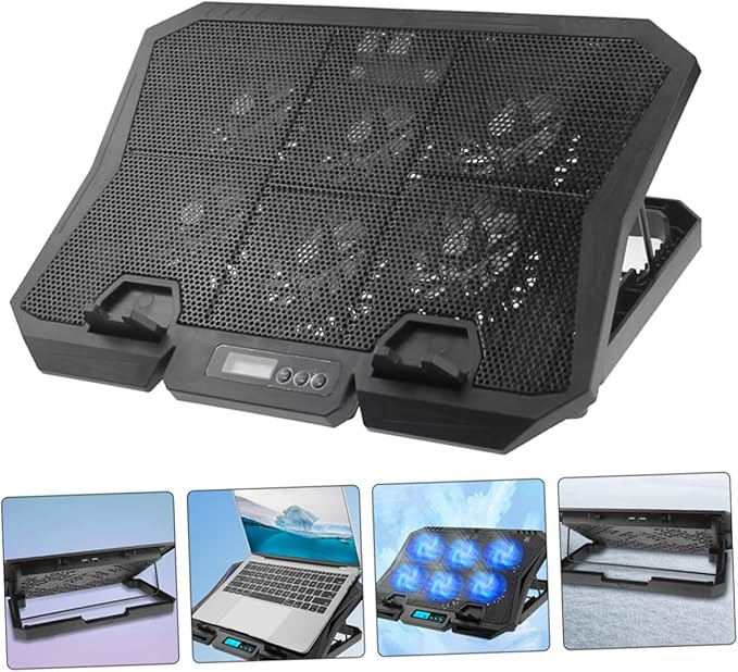 Laptop Cooling Pad with Quiet 15.6-inch Fan Adjustable Speed Blue LED Laptop Stand Cooler for Gaming and Office Use