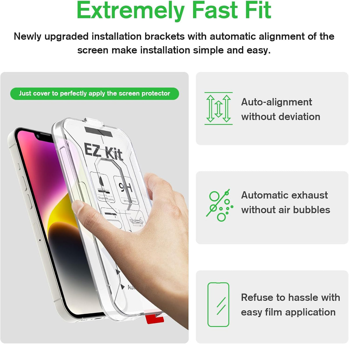 [2+2 Pack] Tempered Glass Screen Protector for iPhone 14 (6.1 inch, 2022) with 9H Hardness, Camera Lens Protector