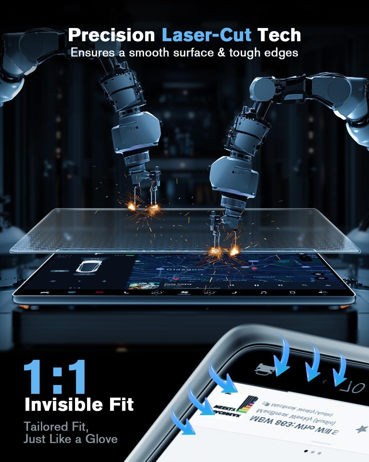 For 2020-2023 Acadia Screen Protector - 8 Inch Glossy Tempered Glass Touchscreen Accessories 9H Hardness