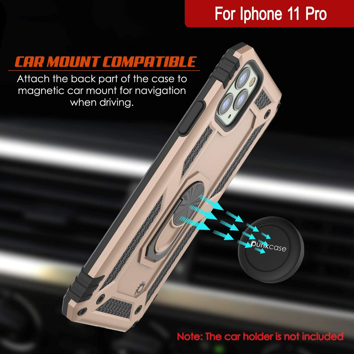 Punkcase ArmorShield Series Case for iPhone 11 Pro, Military Style Protective Dual Layer with Kickstand