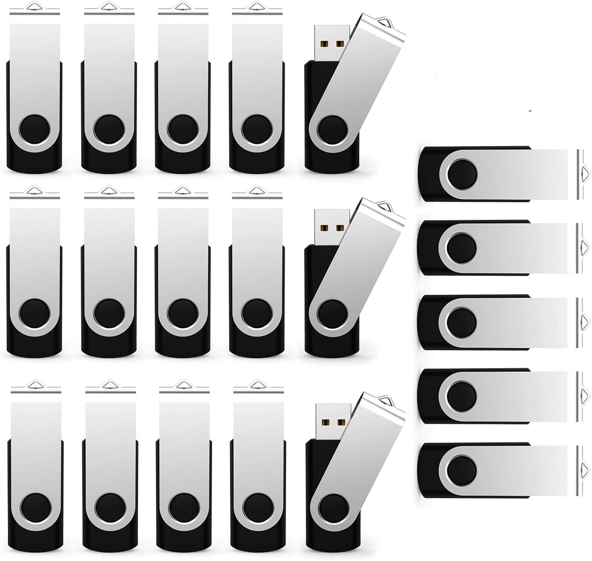 20 Pack 8GB USB Flash Drive 2.0 Bulk USB Thumb Drives Memory Stick Jump Drive Zip Drives (8GB, 20 Pack)
