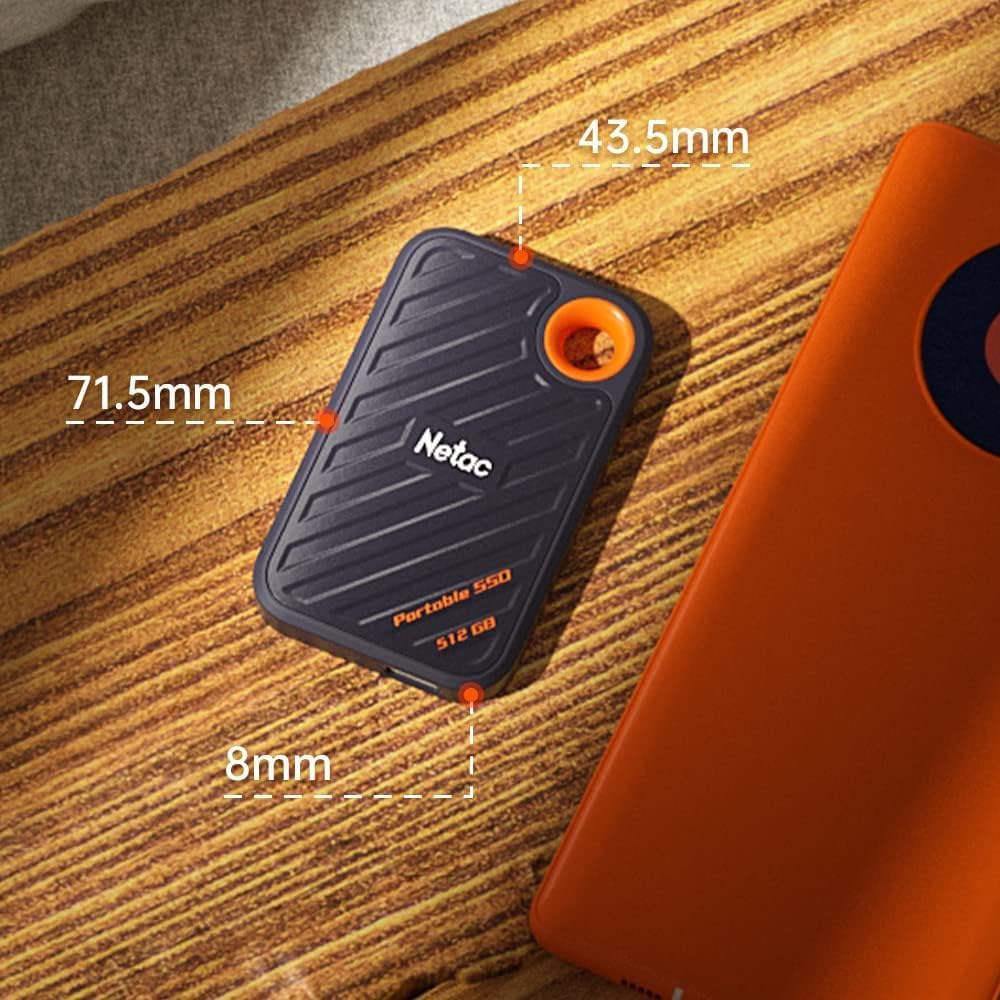 Netac 1TB Extreme Portable SSD External Solid State Drives Up to 2000MB/s Read 1700MB/s Write Speed, USB 3.2 Gen.2 Business Travel Essential, ZX20