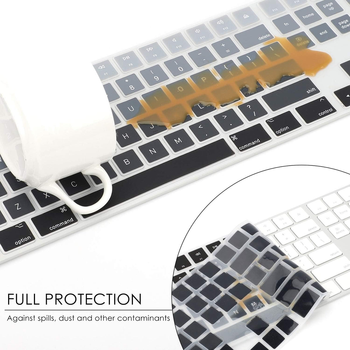 Allinside Ombre Gray Cover for Apple iMac Magic Wireless Keyboard with Numeric Keypad MQ052LL/A A1843 US Layout