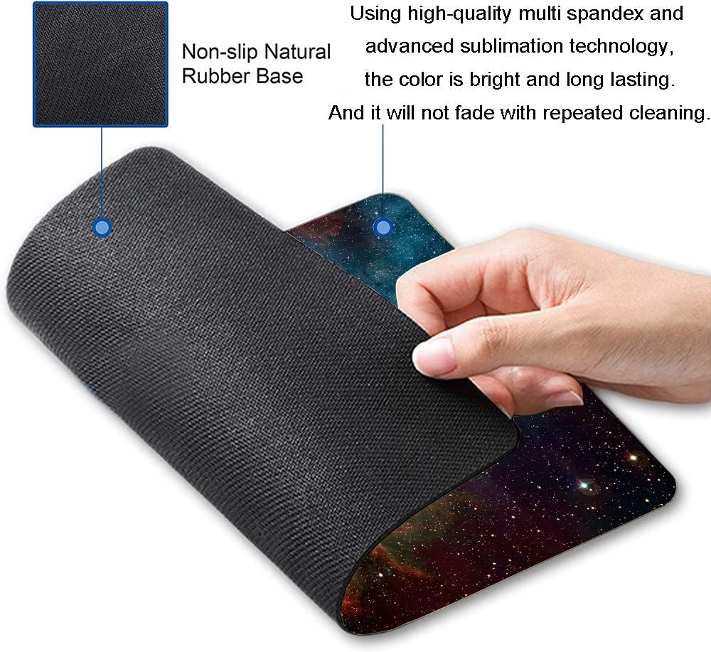 Mouse Pad, Blue Galaxy Mouse Pad, Space Mouse Pad, Gaming Mouse Mat, Square Waterproof Mouse Pad Non-Slip Rubber Base MousePads for Office Home Laptop Travel, 9.5"x7.9"x0.12" Inch