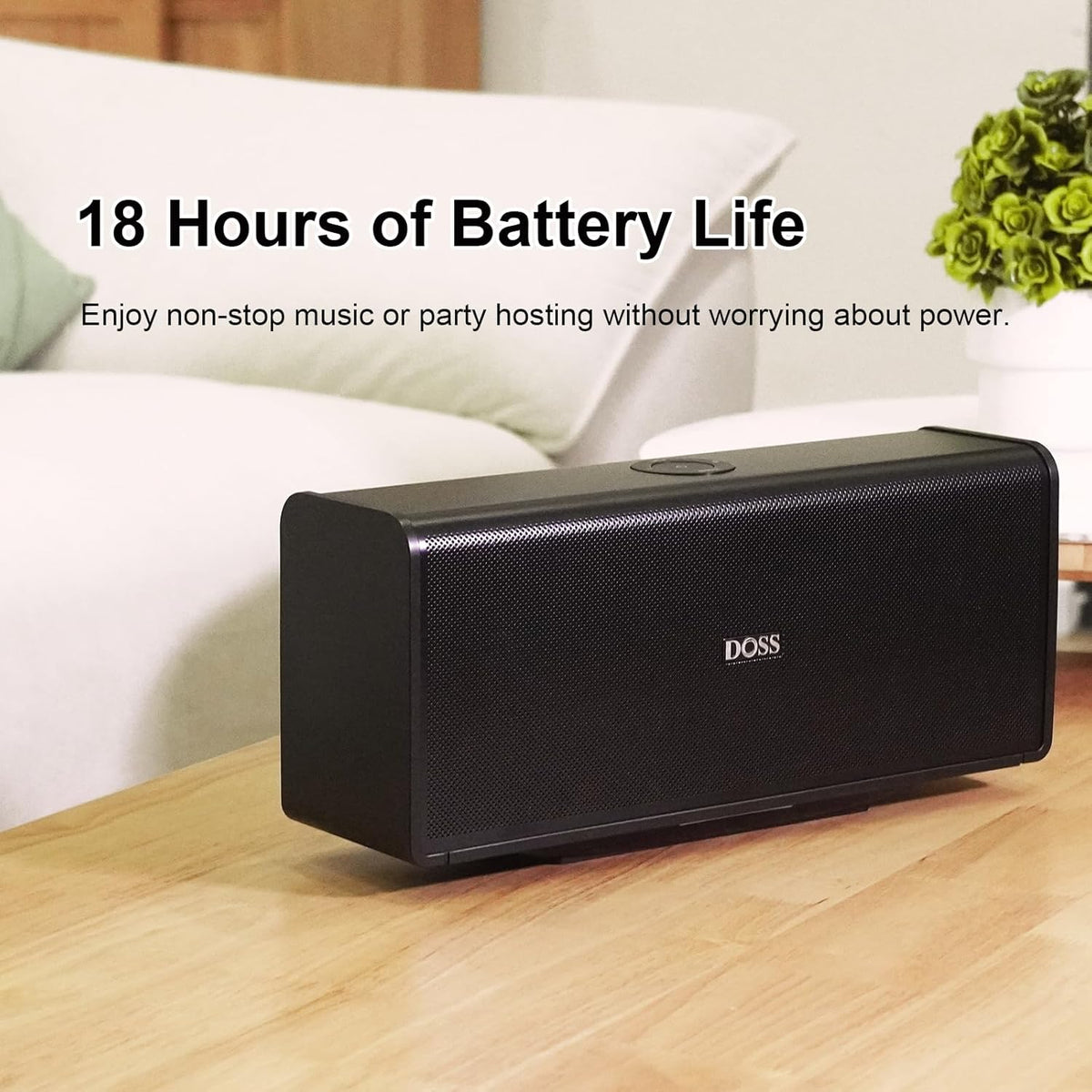 DOSS SoundBox Ultra Bluetooth Speaker with 2.1 Channel Audio, 80W Superior Sound with Deep Bass, Two DSP Technologies, 18H Playtime, BT 5.3, Wireless for Home, Office, Room-Black