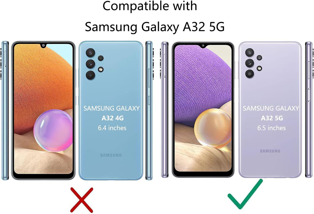 Galaxy A32 5G Case with Screen Protector, [Military Grade] 16ft Drop Tested Cover with Magnetic Kickstand for Samsung